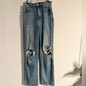 Garage wide leg ripped jeans